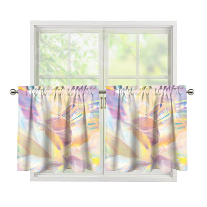 Bright Holographic Print Tier Curtains