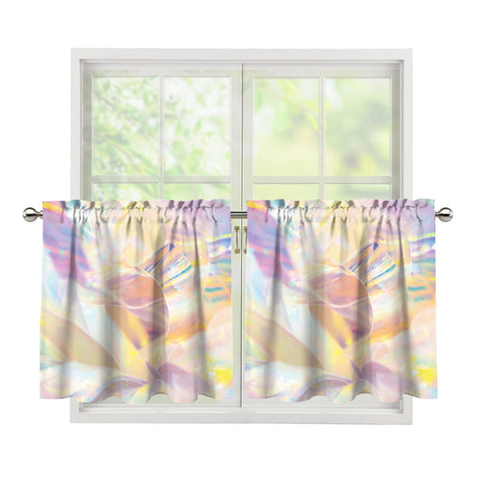 Bright Holographic Print Tier Curtains