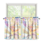 Bright Holographic Print Tier Curtains