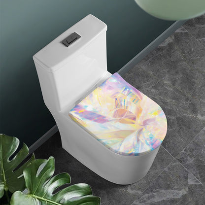 Bright Holographic Print Toilet Lid Cover