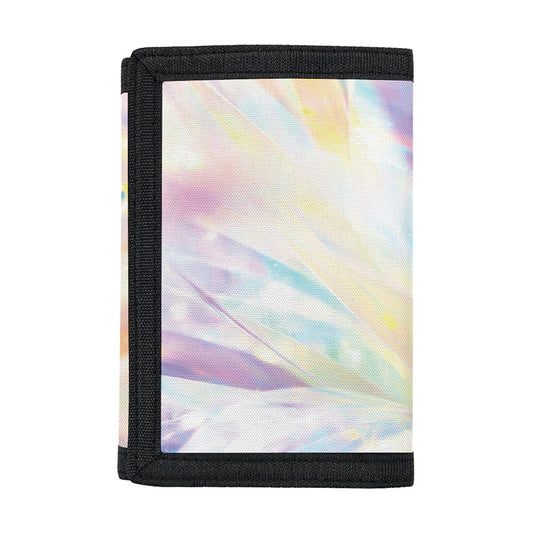 Bright Holographic Print Trifold Wallet