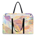 Bright Holographic Print Utility Tote Bag