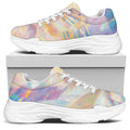 Bright Holographic Print White Chunky Shoes