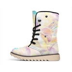 Bright Holographic Print Winter Boots