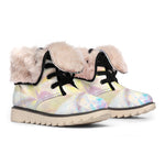 Bright Holographic Print Winter Boots