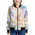 Bright Holographic Print Women's Bomber Jacket