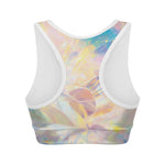 Bright Holographic Print Women's Sports Bra