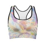 Bright Holographic Print Women's Sports Bra