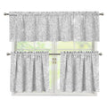Bright Silver (NOT Real) Glitter Print 3 Piece Kitchen Curtains