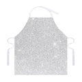 Bright Silver (NOT Real) Glitter Print Adjustable Apron