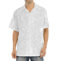 Bright Silver (NOT Real) Glitter Print Aloha Shirt