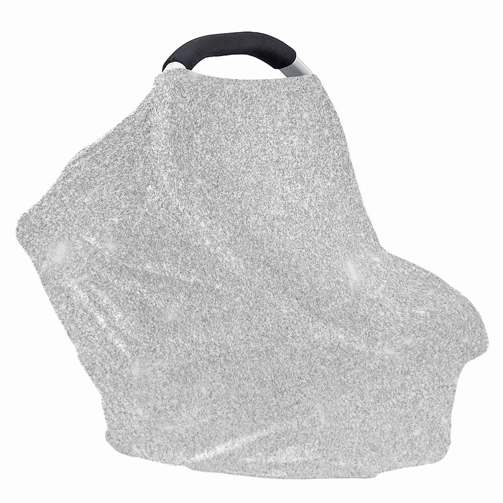 Bright Silver (NOT Real) Glitter Print Baby Seat Cover