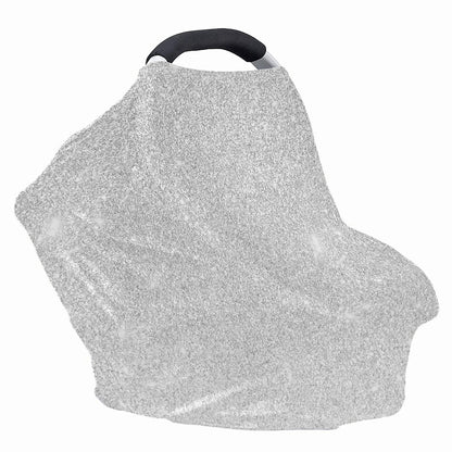 Bright Silver (NOT Real) Glitter Print Baby Seat Cover