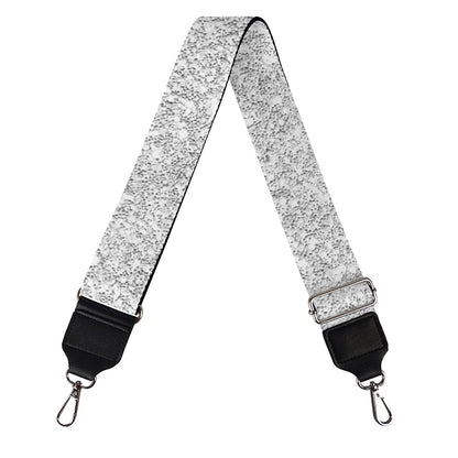 Bright Silver (NOT Real) Glitter Print Bag Strap