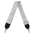 Bright Silver (NOT Real) Glitter Print Bag Strap