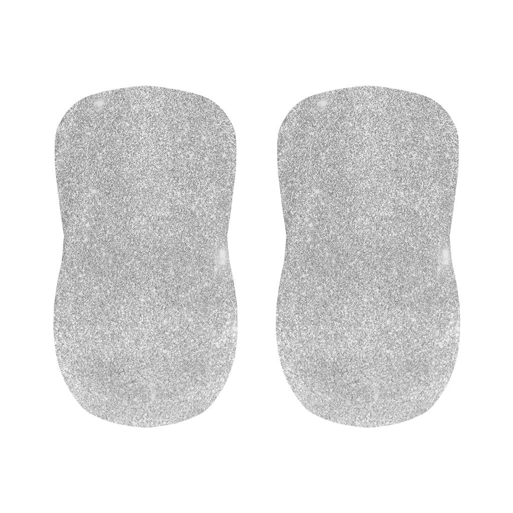 Bright Silver (NOT Real) Glitter Print Bar Stool Covers