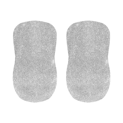 Bright Silver (NOT Real) Glitter Print Bar Stool Covers