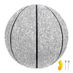 Bright Silver (NOT Real) Glitter Print Basketball