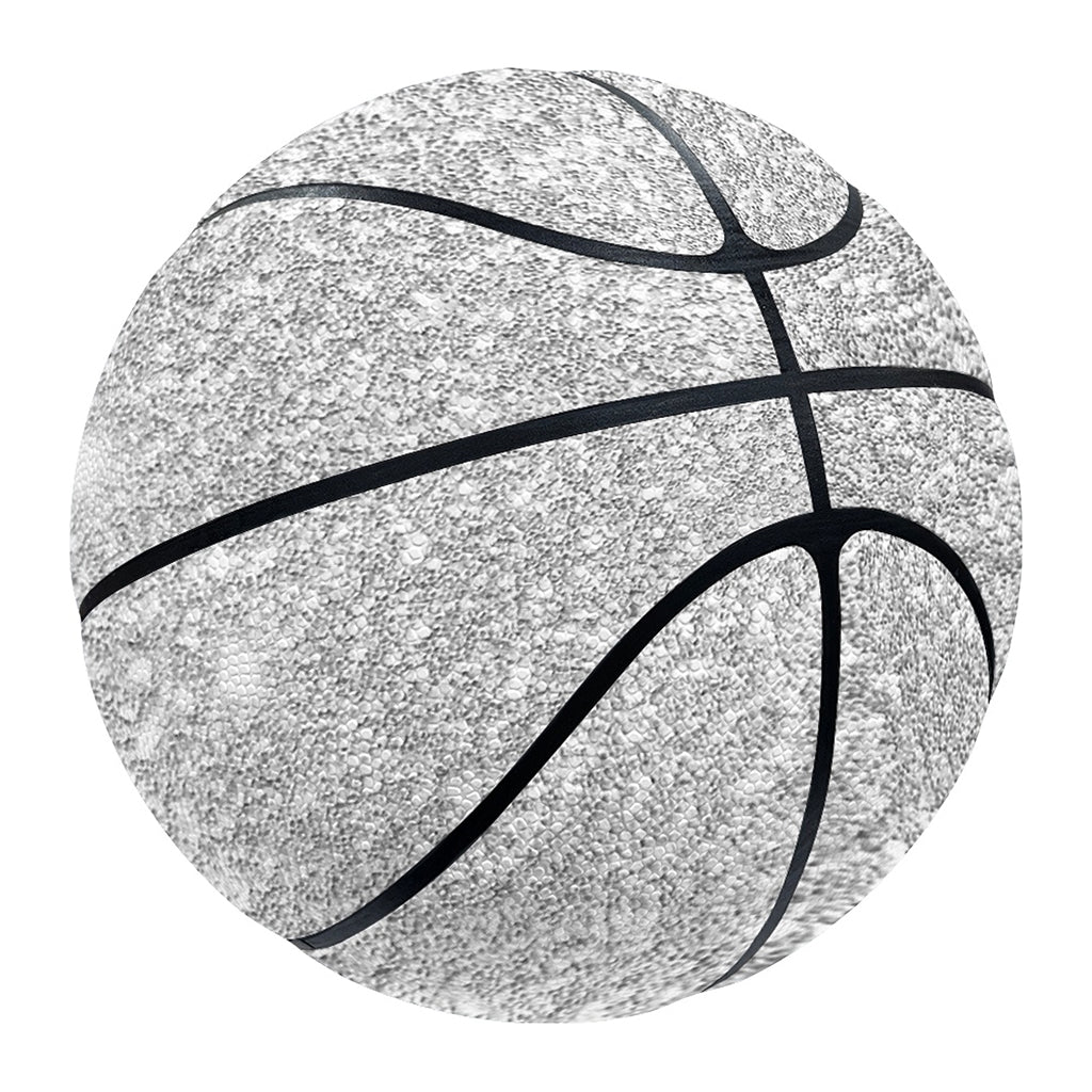 Bright Silver (NOT Real) Glitter Print Basketball