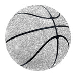 Bright Silver (NOT Real) Glitter Print Basketball