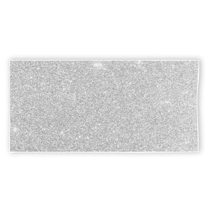 Bright Silver (NOT Real) Glitter Print Beach Towel