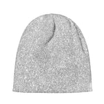 Bright Silver (NOT Real) Glitter Print Beanie