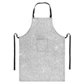 Bright Silver (NOT Real) Glitter Print Bib Apron With Pocket