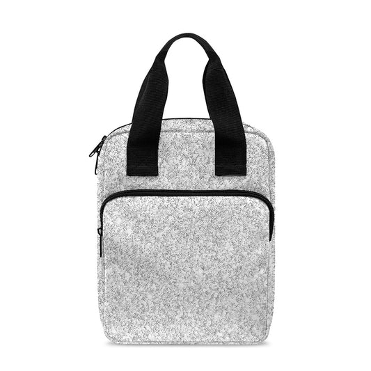 Bright Silver (NOT Real) Glitter Print Bible Tote Bag