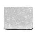 Bright Silver (NOT Real) Glitter Print Bifold Wallet