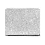 Bright Silver (NOT Real) Glitter Print Bifold Wallet
