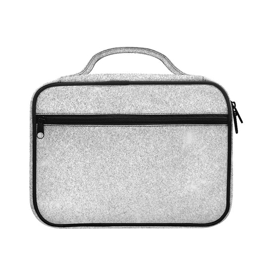 Bright Silver (NOT Real) Glitter Print Briefcase Bible Bag