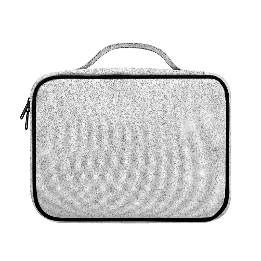 Bright Silver (NOT Real) Glitter Print Briefcase Bible Bag