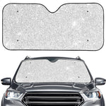 Bright Silver (NOT Real) Glitter Print Car Windshield Sun Shade