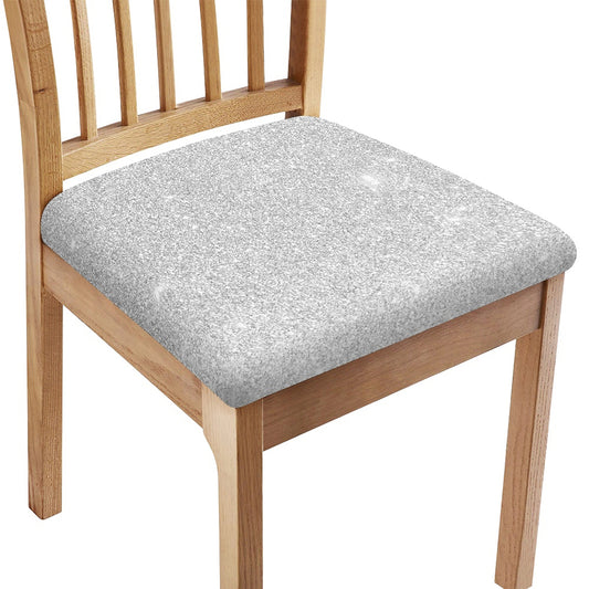 Bright Silver (NOT Real) Glitter Print Chair Cushion Cover