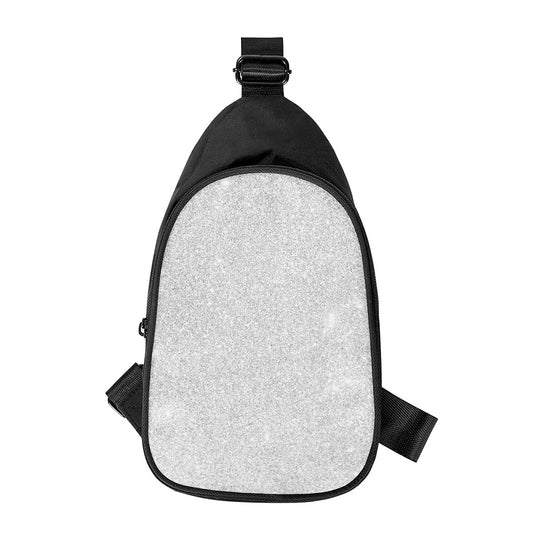 Bright Silver (NOT Real) Glitter Print Chest Bag