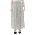 Bright Silver (NOT Real) Glitter Print Chiffon Maxi Skirt