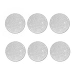 Bright Silver (NOT Real) Glitter Print Coaster Set