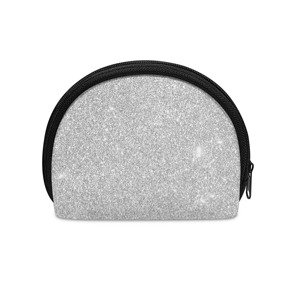 Bright Silver (NOT Real) Glitter Print Coin Purse