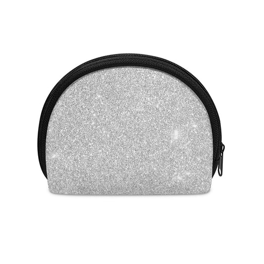 Bright Silver (NOT Real) Glitter Print Coin Purse