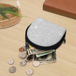 Bright Silver (NOT Real) Glitter Print Coin Purse