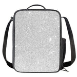 Bright Silver (NOT Real) Glitter Print Crossbody Lunch Bag