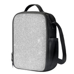 Bright Silver (NOT Real) Glitter Print Crossbody Lunch Bag