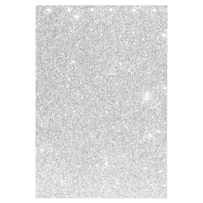 Bright Silver (NOT Real) Glitter Print Curtain