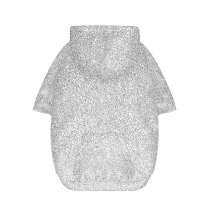 Bright Silver (NOT Real) Glitter Print Dog Zip Up Hoodie