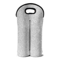 Bright Silver (NOT Real) Glitter Print Double Neoprene Wine Tote