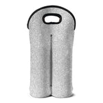 Bright Silver (NOT Real) Glitter Print Double Neoprene Wine Tote