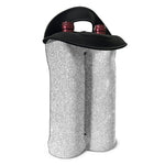 Bright Silver (NOT Real) Glitter Print Double Neoprene Wine Tote