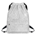Bright Silver (NOT Real) Glitter Print Drawstring Backpack