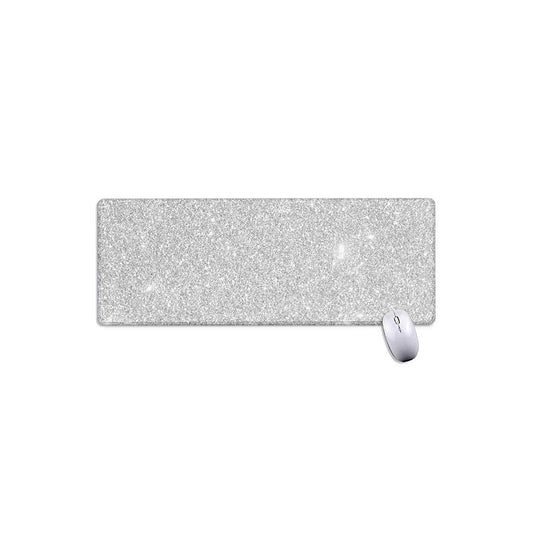 Bright Silver (NOT Real) Glitter Print Extended Mouse Pad