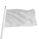 Bright Silver (NOT Real) Glitter Print Flag